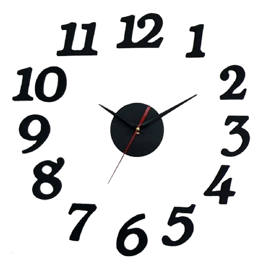 Selvklebende veggklokke selvklebende horloge-dekal 3d moderne veggsiffer hjem stue interiørdekorasjon