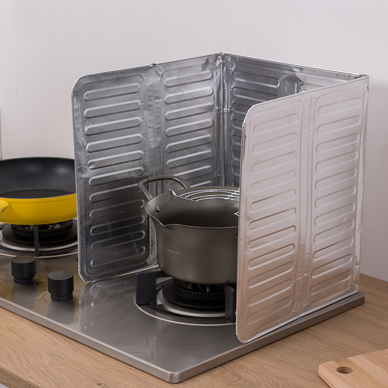 Fleymu Spatbescherming muur opvouwbare oliespatbescherming spatbescherming fornuis spatbescherming keuken gasfornuis schild voor gasfornuis fornuis plaat en braadpan, beschermt huid tegen brand houdt