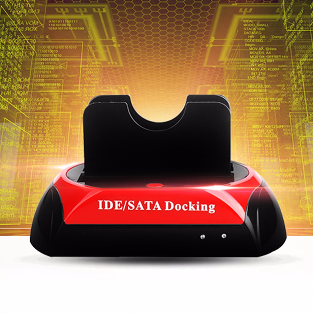 USB 2.0 Dual HDD Hard Drive Disk EU IDE SATA Docking Station Base for SATA/HDD/IDE Support Hard Disk Can