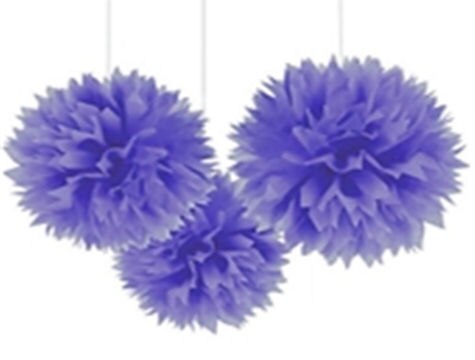 Paper Pompom Flower Vine Ornament 25 Cm-Purple