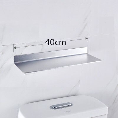 Zwarte ruimte aluminium badkamerplanken enkele laag plank shampoo plank keukenplank badkamerrek: 40cm zilver
