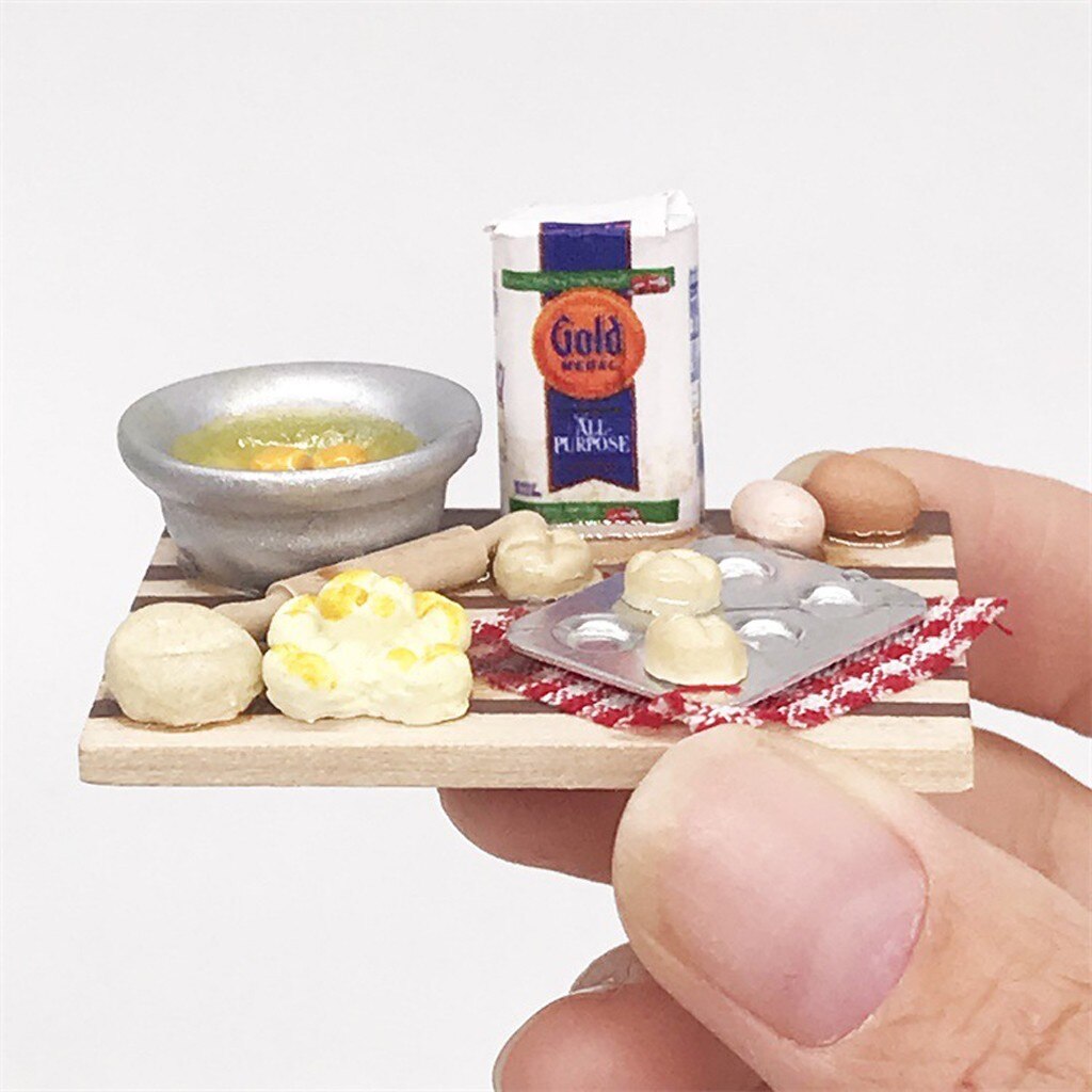 1:12 Doll House Miniature Scene Mode Mini Dim Sum Making Tool Pretend Toy