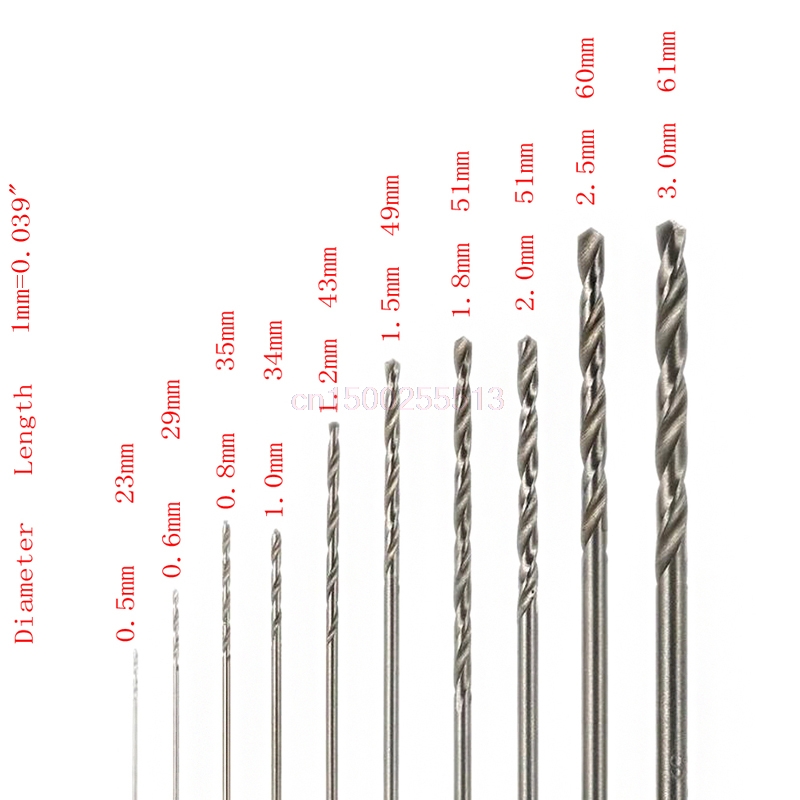 10 stk mini højhastigheds hvid stål spiral hss boresæt til dremel roterende værktøj