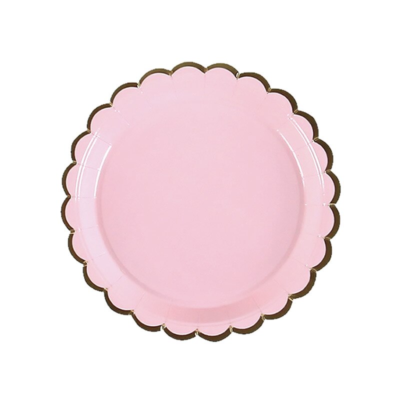 7-Inch Wegwerp Plaat Picknick Plaat Cake Gerechten Kinderen Verjaardagsfeestje Papieren Pallet Dessert Bar Decoratie Servies: Light pink round