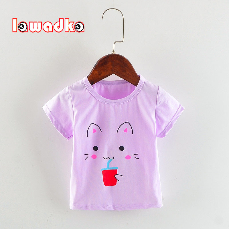 Baby Meisje Zomer t shirts Katoen Cartoon Baby Meisje Tops Sport Kleding voor Kinderen Meisje Korte Mouw t-shirt Kleding voor 0to2Years