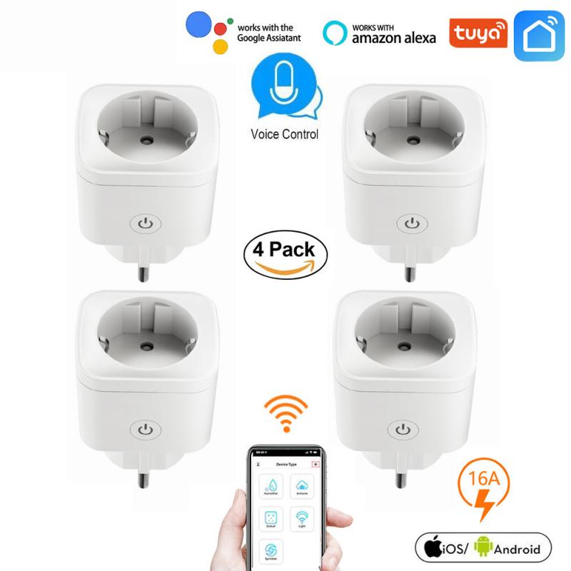 Smart WIFI Plug Socket Power Switch APP Remote Voice Control Timer Home Automation EU Adaptor Socket For Alexa Google Home Plug