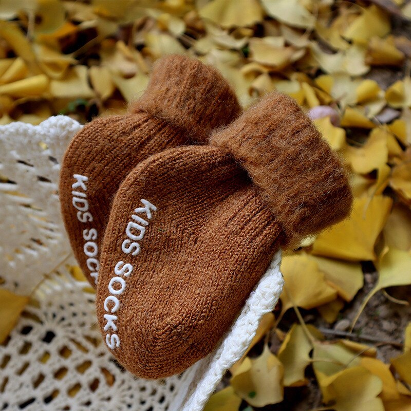 Plus Fluwelen Warme Sokken Kinderen Peuter Meisjes Sokjes Voor Kinderen Anti-Slip Vloer Sokken Jongens Sport Sokken Kerst baby Sokken