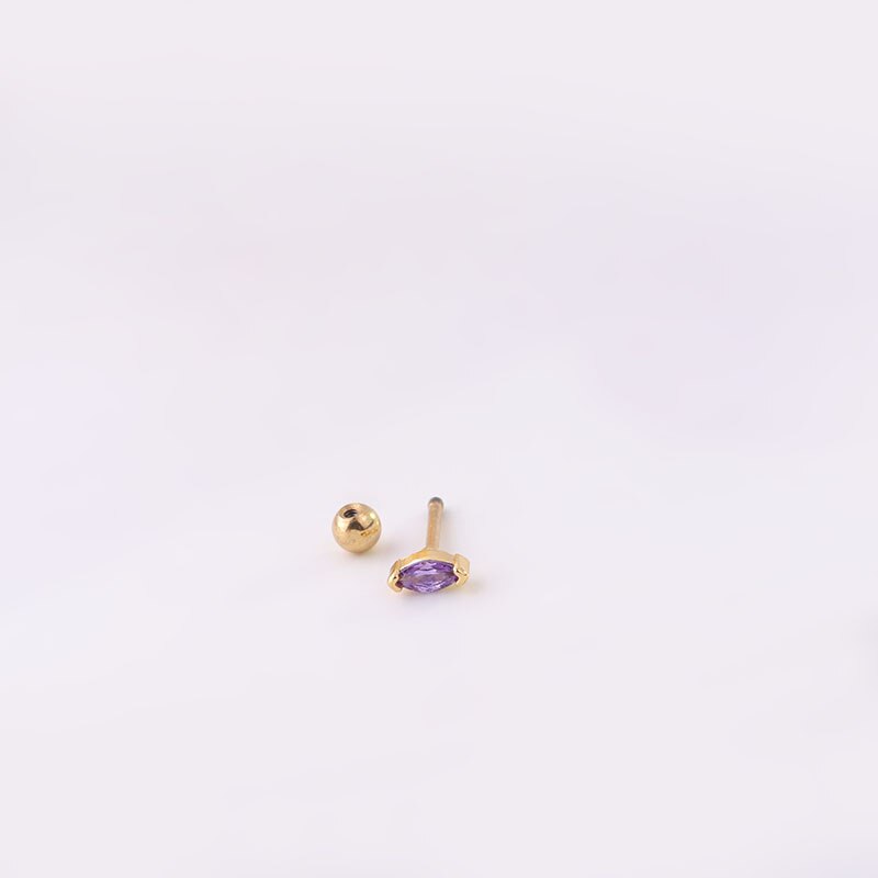 Mini pendientes de tuerca de circón de Color para mujer, joyería de , puños seguros para las orejas, Piercing de acero inoxidable, pendientes