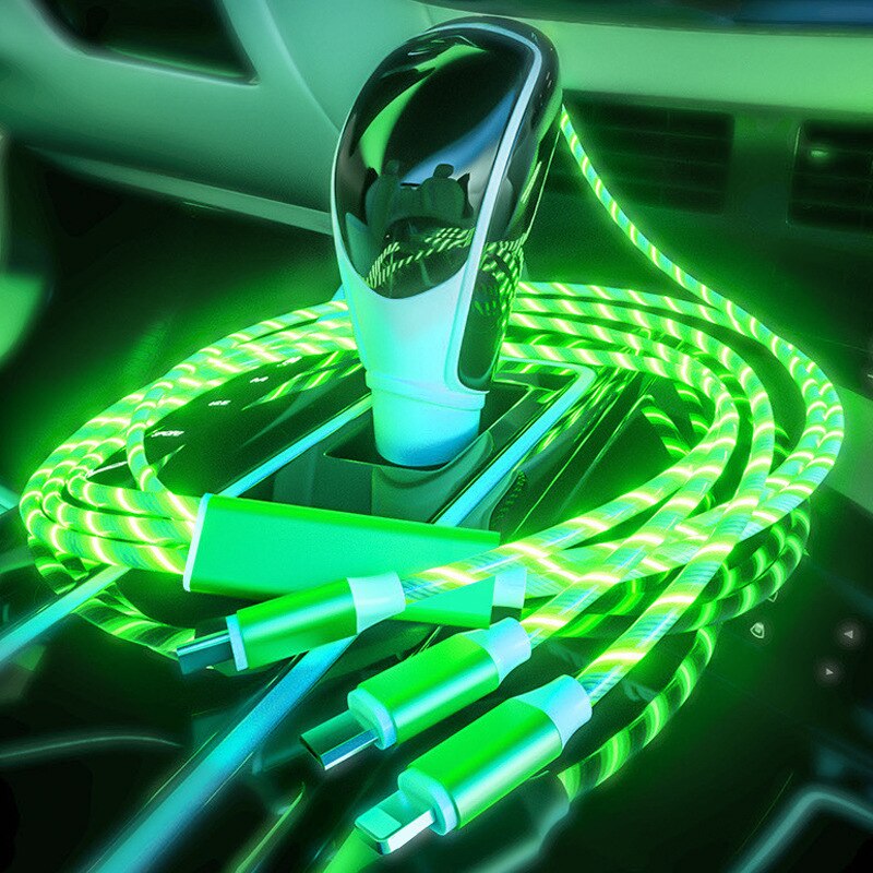 car decoration USB cable fast charging 360 degree magnetic data line, car interior atmosphere light, auto accessories