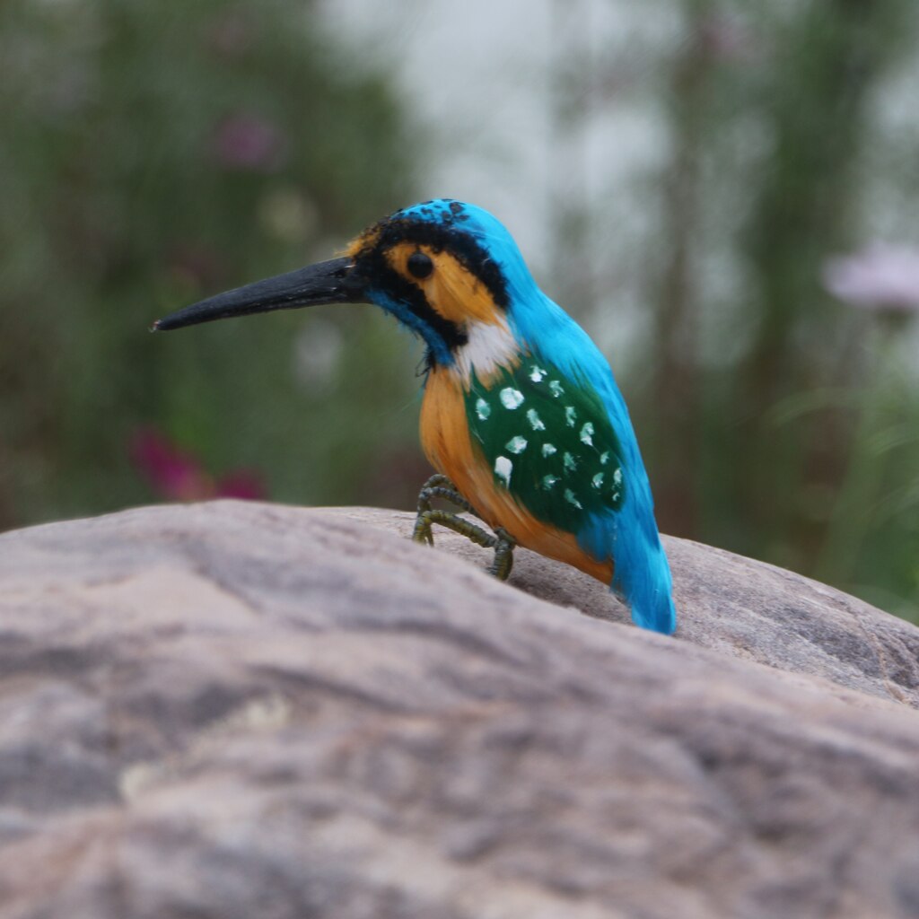 Cute Plastic Kingfisher Birds Ornament Garden Sculpture Outdoor Landscape Decor for Patio, Yard, Grassland