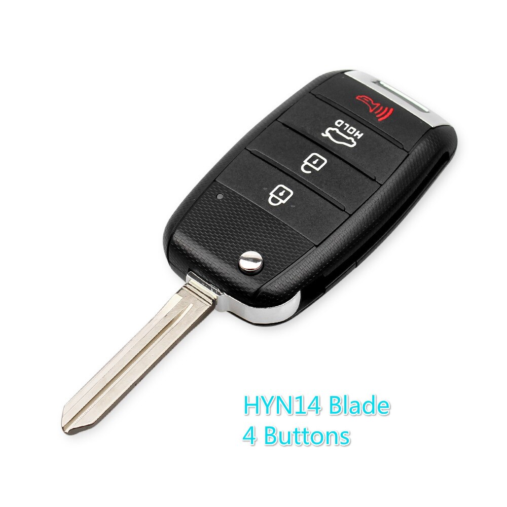 Keyyou 3/4 Knoppen Afstandsbediening Flid Folding Key Shell Blank Case Voor Kia K2 K3 K5 Rio Sorento Carens Cerato Forte autosleutelzakje Cover: 4 Buttons HYN14