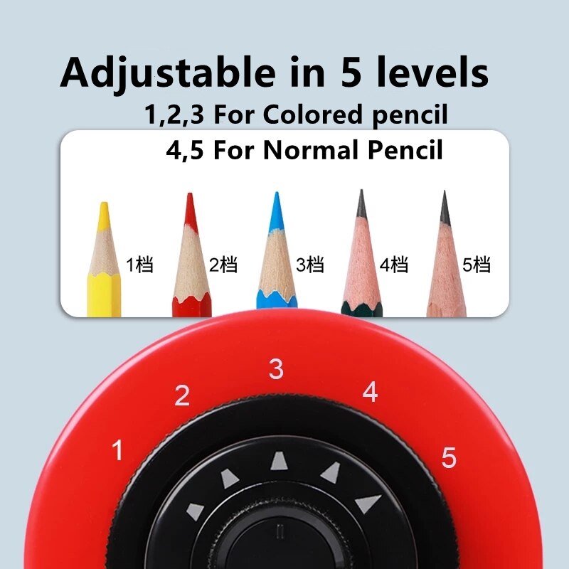 DELI – taille-crayon rotatif réglable pour crayons, coupe-crayon coloré, couteau à manivelle, taille-crayon, fournitures de papeterie