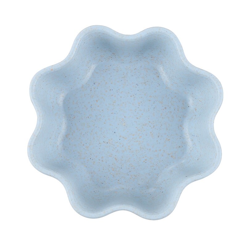 1Pcs Tarwe Multipurpose Kruiden Kom Leaf Hart Vorm Kruiden Kom Kleine Platen Snack Schotel Saus Te Schoon Keuken gereedschap: blue Plum blossom