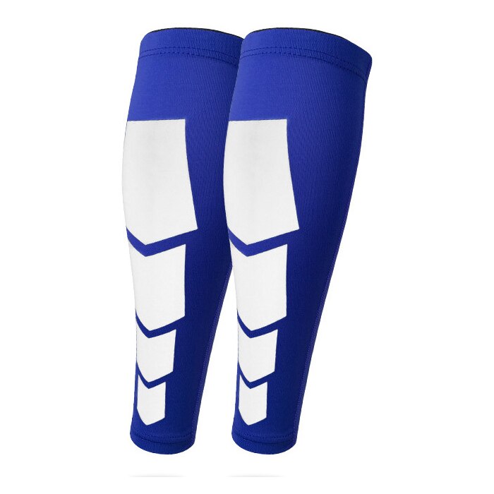 2 Pcs Voetbal Basketbal Hardlopen Beenwarmers Fietsen Kalf Greaves Scheenbeschermers Shin Supporter Kyqrtz Outdoor Sport Compressie Been: Blauw / M