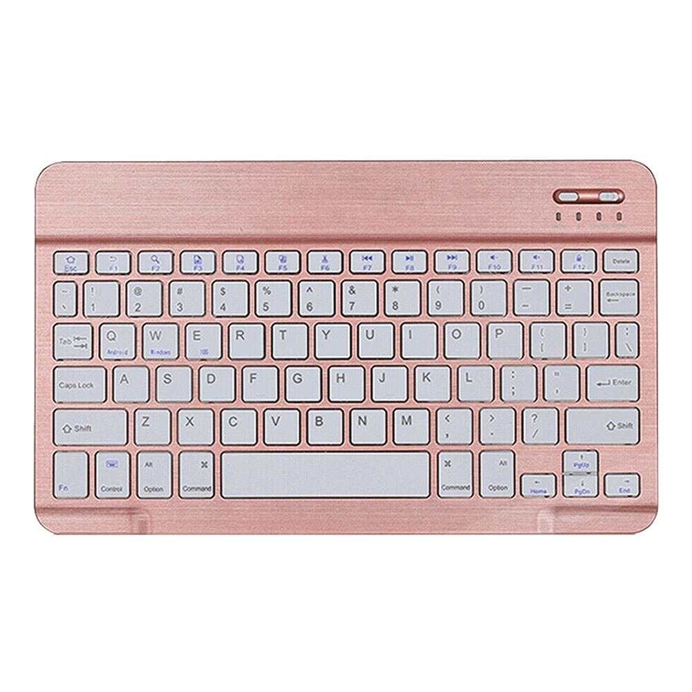 Wireless Bluetooth Keyboard For ipad Phone Tablet Russian Spainish French Arabian Recharger Keyboard For Android ios Windows: English Rose gold