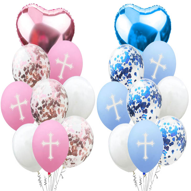 Ballon Pasen Bless Cross Pasen Ballonnen Party Pasen Decoratie Ballon Doop Gevorkte Heilige Communie Gunsten Christen Deco XN