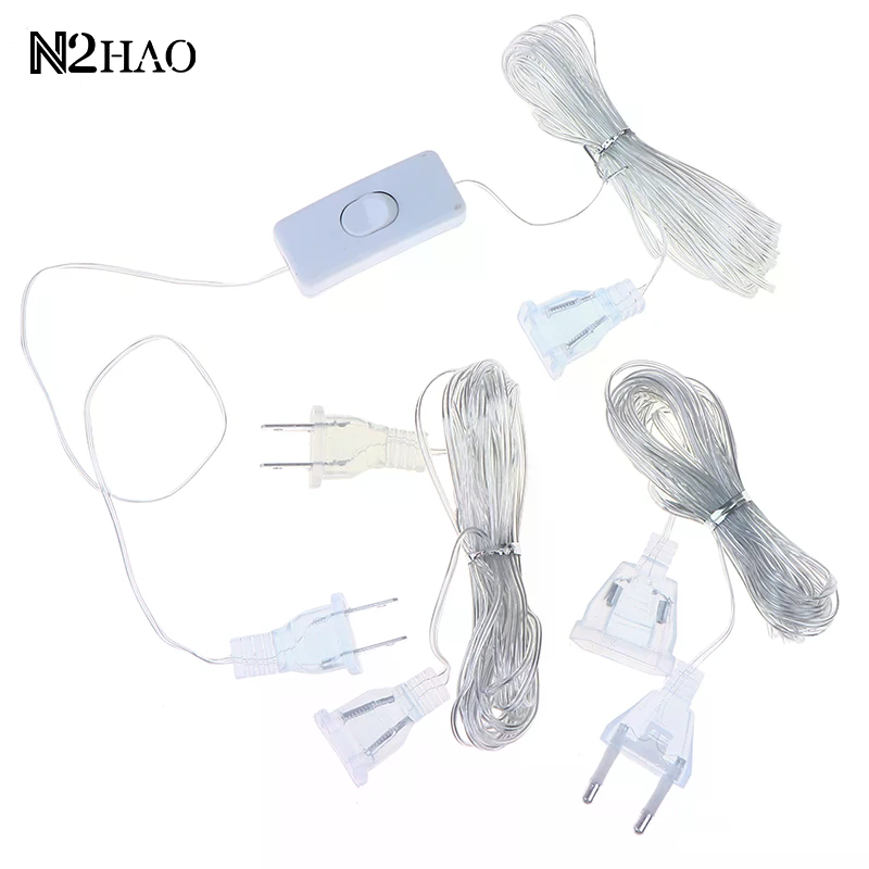 3M/5M EU US Plug Extender Wire Light String Extension Cable Standard Power Extension Cord For Christmas LED String Light