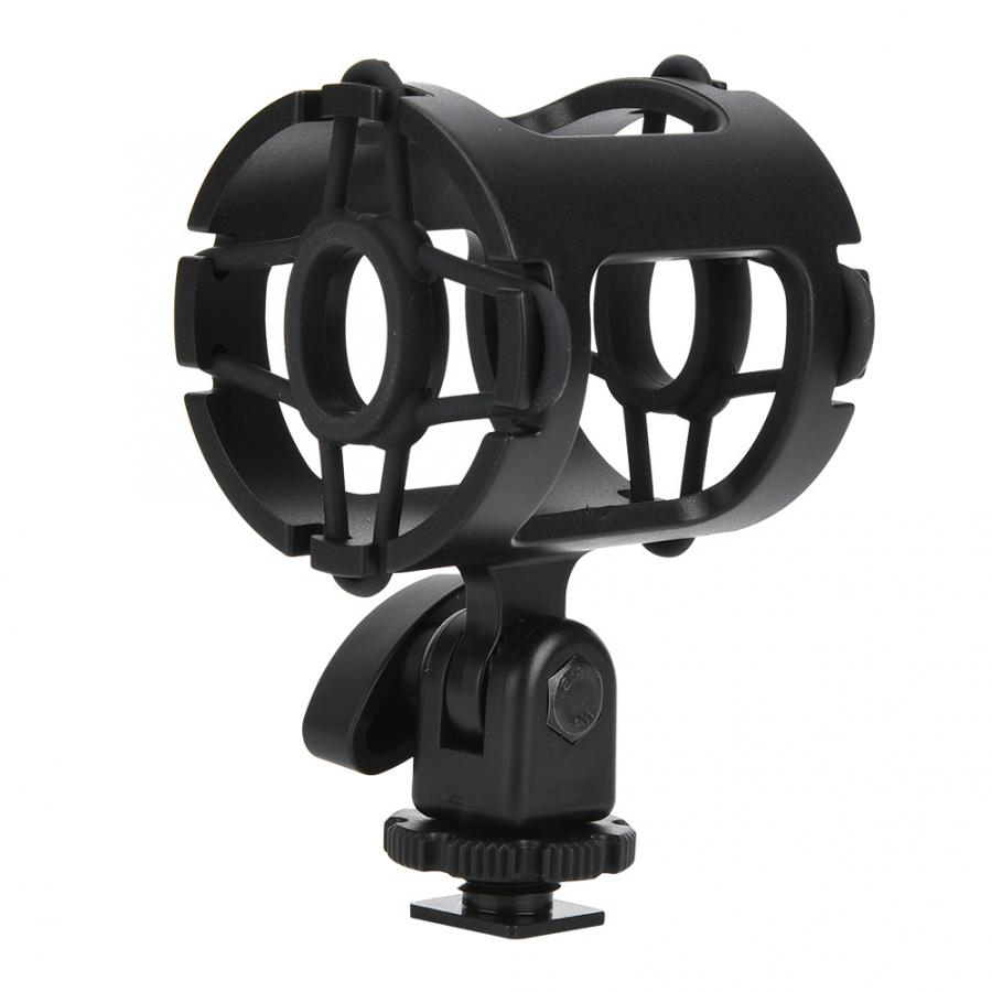 Soporte de montaje de micrófono con zapata fría, soporte Universal de plástico para micrófono, abrazadera a prueba de golpes, soporte de grabación de estudio para cámara