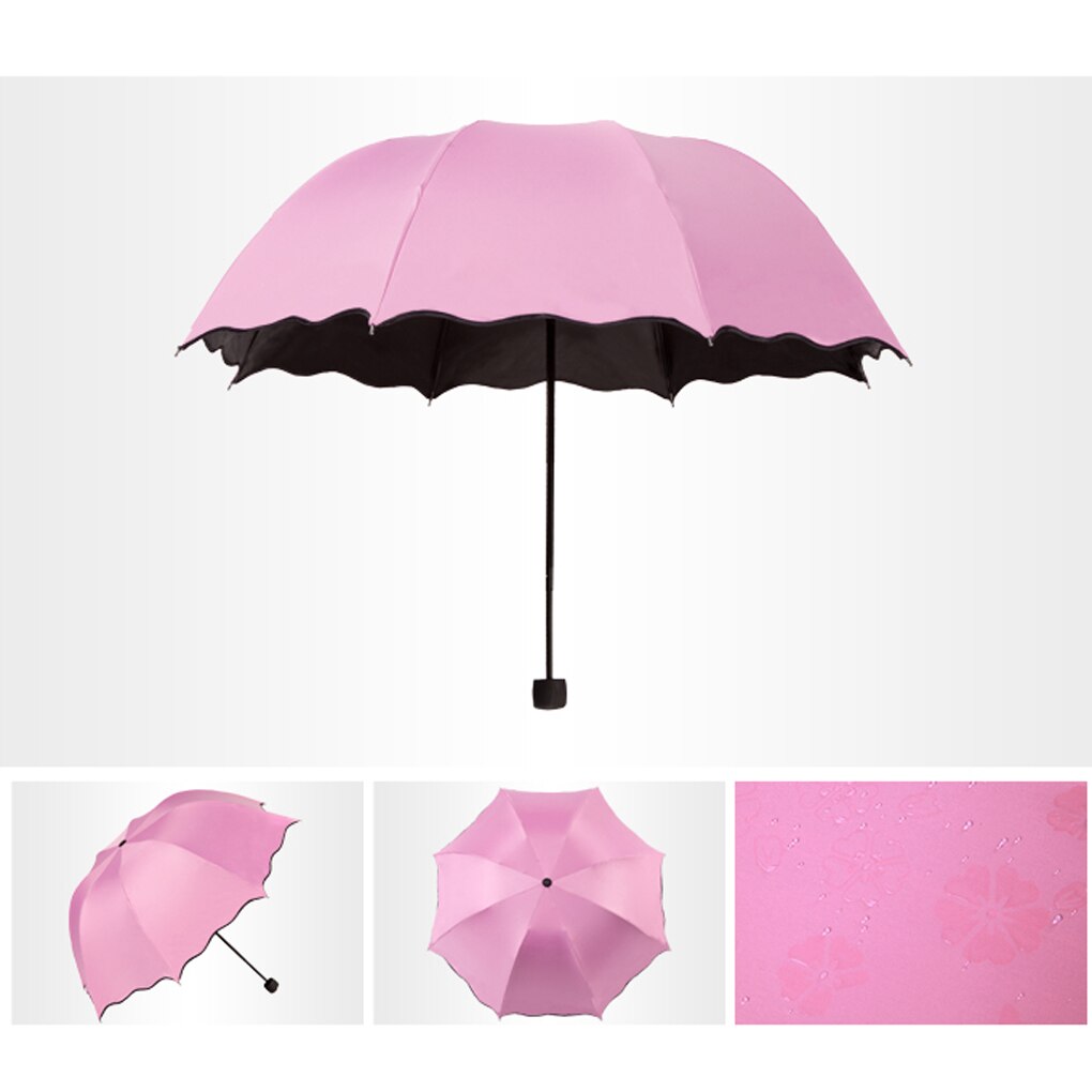 Magiske blomster kuppel parasol sol / regn tredobbelt paraply til kvinder dame