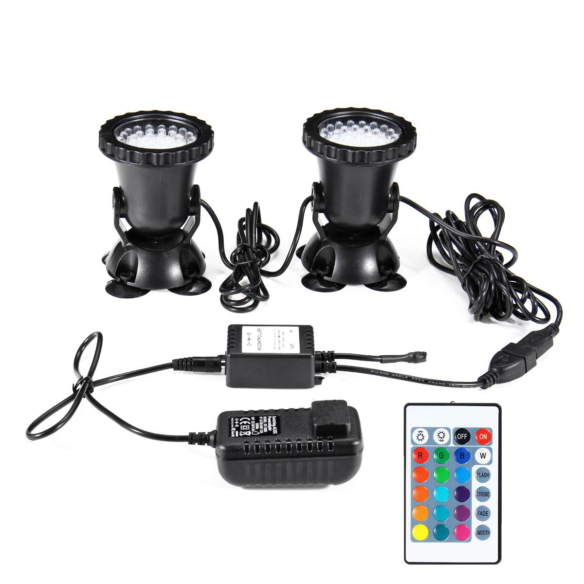 36 Led Onderwater Licht Waterdichte Rgb Led Onderwater Spot Light Voor Zwembad Fonteinen Vijver Landschap Lichten W/Remote: Two Lights