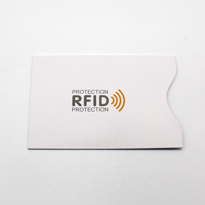 5 kpl turvavarkaudenestolukija rfid-sulkuholkki suojaa luottokortteja kotelon kansi alumiinipinnoitettu paperi id pankkikortin pidike: A - valkoinen