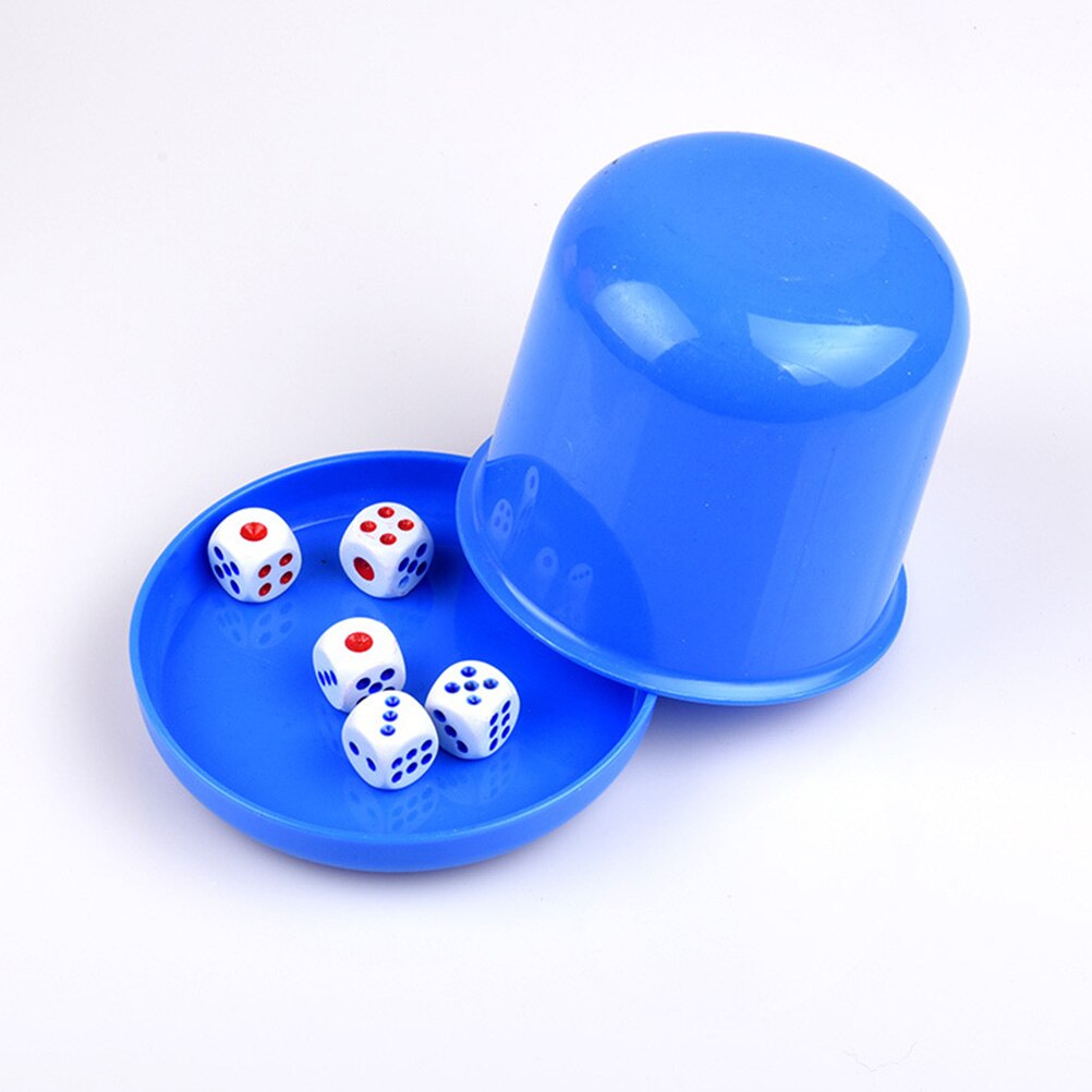 2PCS/Set Game Dice Set 12mm Dice Plastic Thickening Durable Dice Shaking Cup For Backgammon Bar Party Game (Random Color)