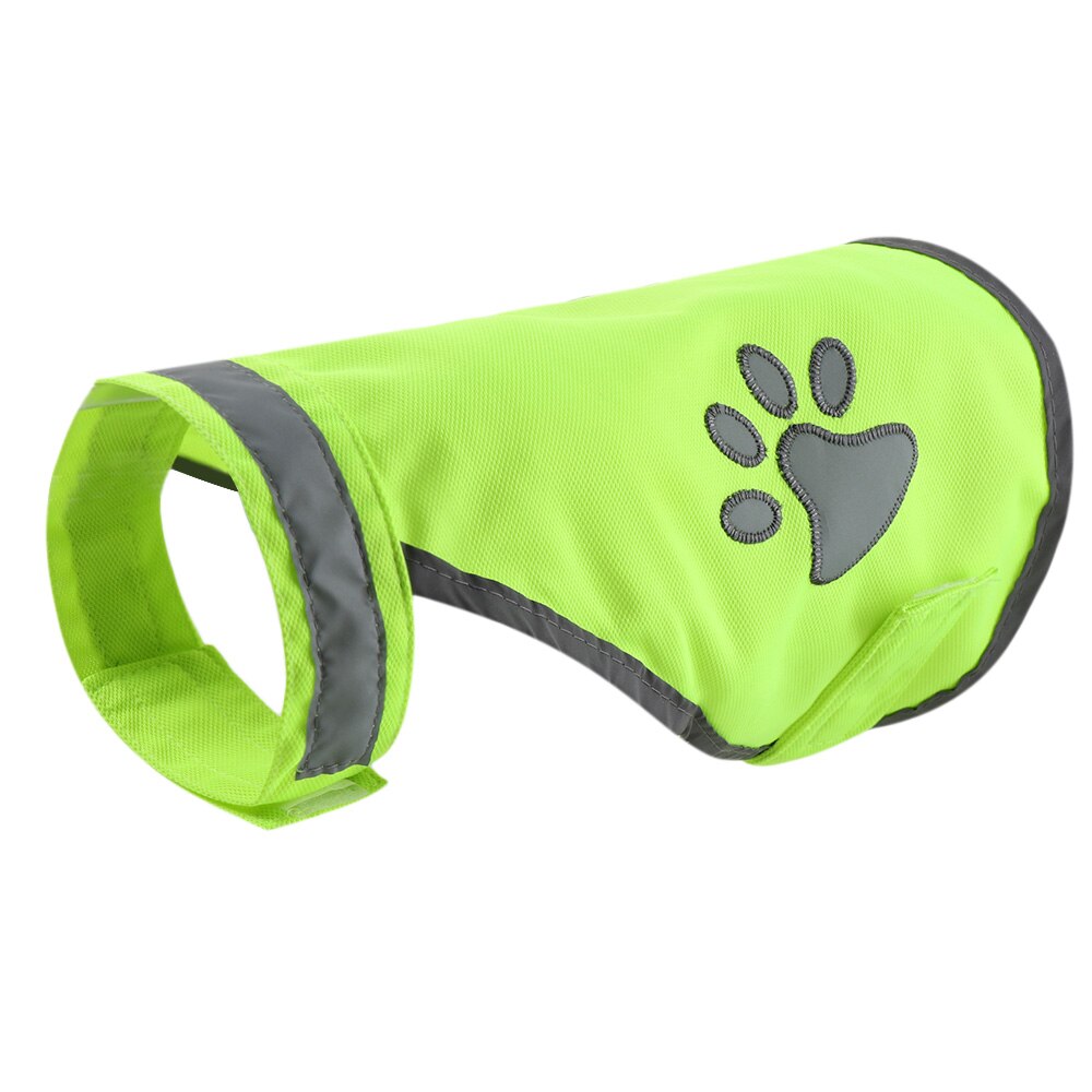 Chaleco reflectante de seguridad fluorescente para mascotas chaleco reflectante de alta visibilidad con estampado de pata de perro S/M/L/XL/2XL