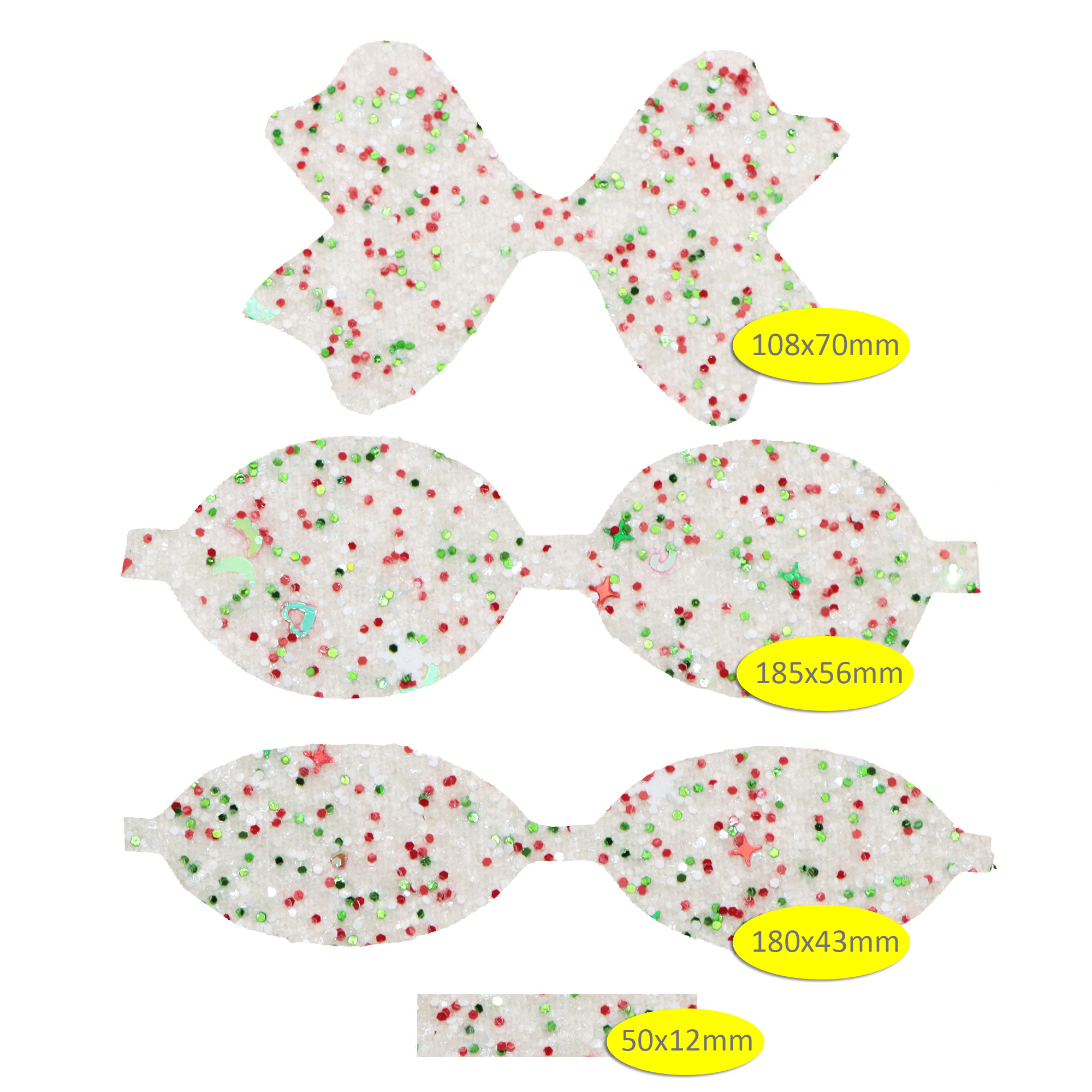 Glitter Faux Synthetic Leather Bow-knot Kit DIY Hair Bow Making For Bow-knot Handmade Material Without Clips,1Yc21159