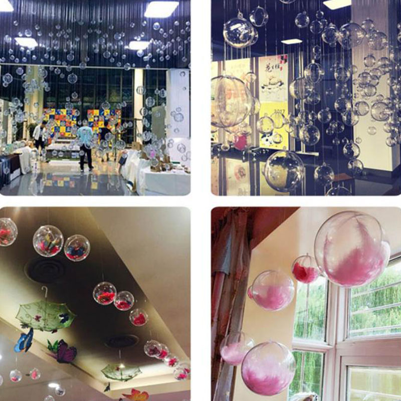 10pcs/lot Acrylic Transparent Hanging Balls Sphere Baubles For DIY Christmas Wedding Party Decoration Ornament