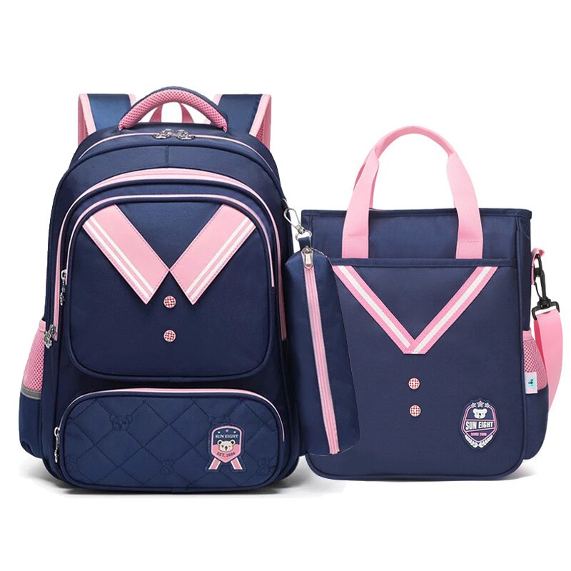 SONNE ACHT Heißer Grundschule Tasche Wasserdichte Rucksäcke Für Mädchen Bleistift Box Kinder Bookbags Mochila: Pink2780 Set