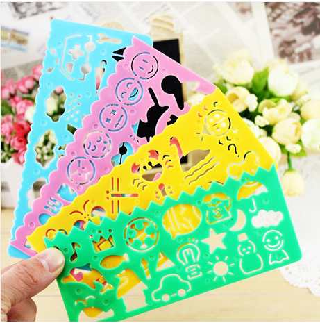 Pintura de aprendizagem caderno padrão dos desenhos animados régua gráfico desenho ferramenta placa plástico unisex oferta especial 2021