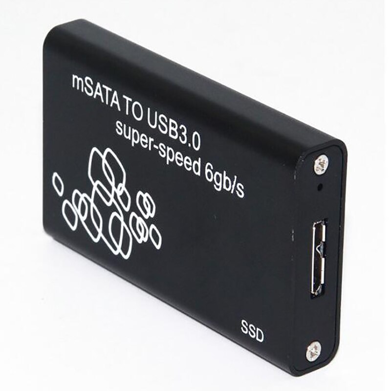 1.8 Inch Msata Ssd Hdd Behuizing Ondersteunt Usb Naar Msata Mobiele Harde Schijf Box Ondersteuning Voor Windows/Vista/linux/Mac: Black