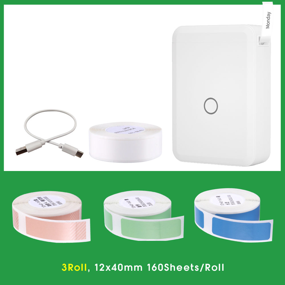Niimbot D110 Mini Portable Thermal Label Printer Hangul Wireless Bluetooth Sticker Pocket Printer Home Use Storing Organizing: add 3 Roll A