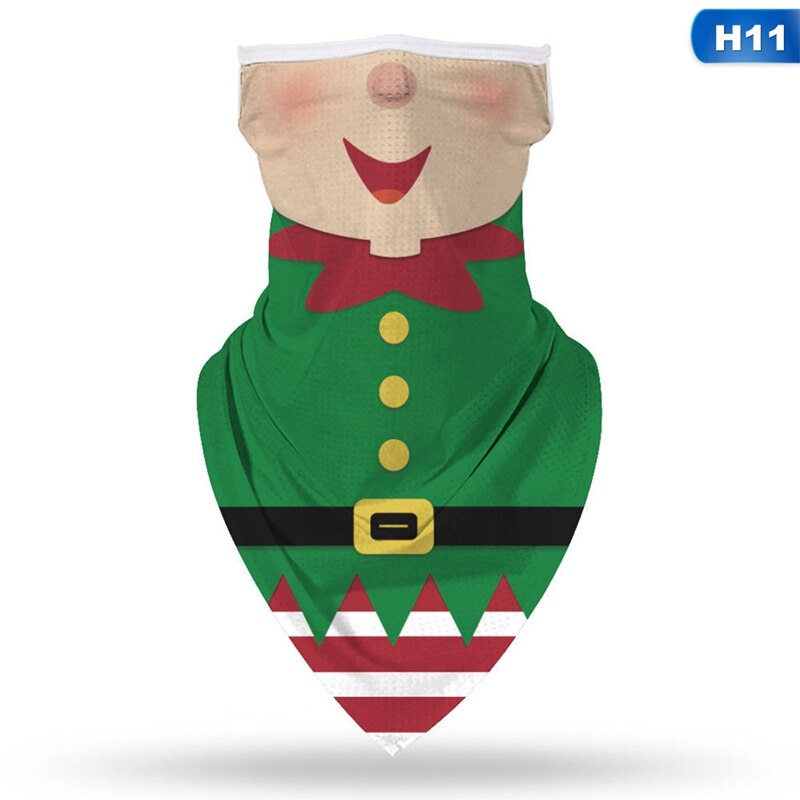 1Pc Christmas Santa Claus Snowman Pattern Kids Head Face Neck Gaiter Tube Bandana Scarf Outdoor Sports Cycling Hiking Scarf: H11