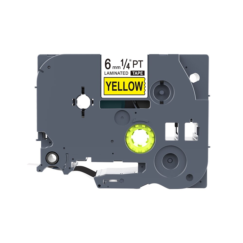 1PCS PUTY 6mm Black On White TZe-211 tz211 TZ-211 label tapes compatible for PT200 1000 D210 H110 E110 P-Touch label printers: Black-Yellow