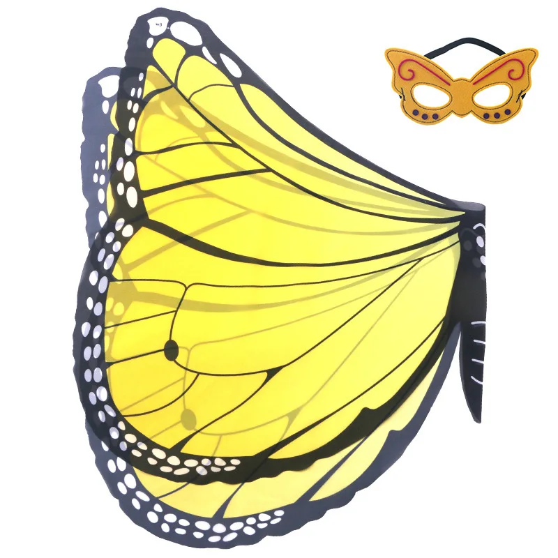 Rainbow Butterfly Wings Cape Shawl Fairy Ladies Dance Costume Adult Monarch Butterfly Cape Halloween Child Butterfly Wings: Pink