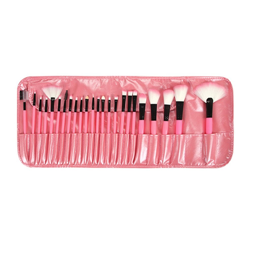 24 Stks/set Make-Up Kwasten Kit Powder Oogschaduw Foundation Blush Blending Beauty Vrouwen Cosmetische Make Up Brush Set: Pink
