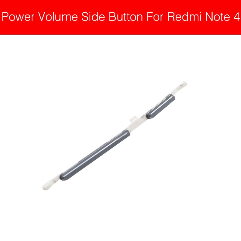Power on/off+volym sidoknapp för xiaomi redmi hongmi red rice note 3 4 4x pro power volymkontroll reservdelar för sidoknapp: Grå not 4