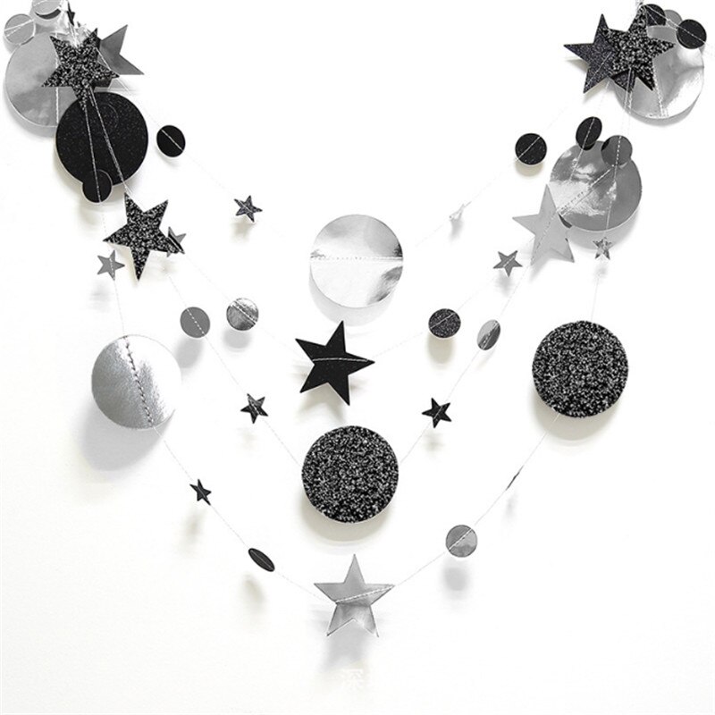 4m funkelnde sternengirlanden, hängende sternenornamente, weihnachtsdekorationen für zuhause, weihnachtsbaumanhänger, 2022 navidad Noel: Schwarzer splitter