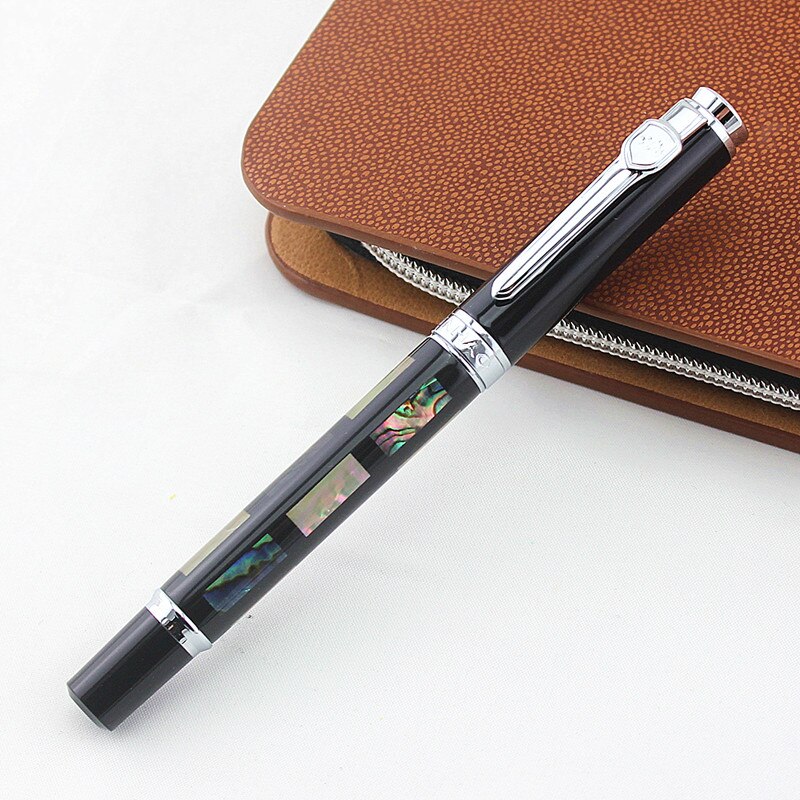 JINHAO 8802 Office School Supplies Traditional Chinese painting plum blossom Silver ceramic fountain Pen