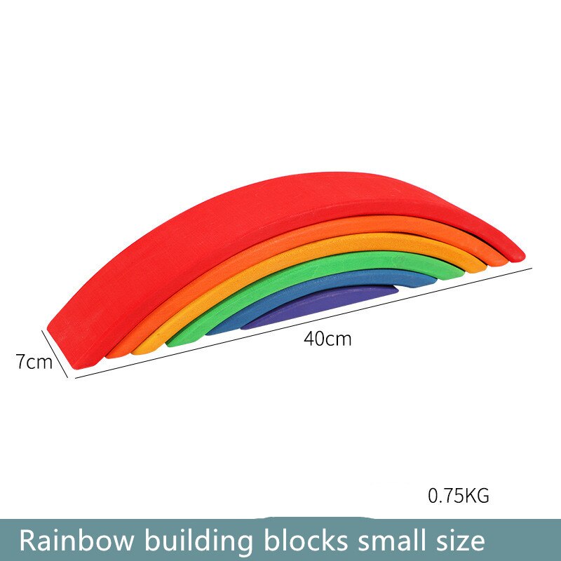 Baby Spielzeug 12Pcs Regenbogen Blöcke Kinder Große Kreative Regenbogen Bausteine Holz Spielzeug für kinder Montessori Pädagogisches Spielzeug