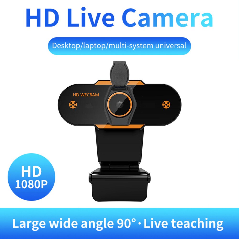 1080P HD CMOS USB 2.0 Web Camera Live Video Online Meeting Teaching Noise Reduction Microphone Computer PC Webcam