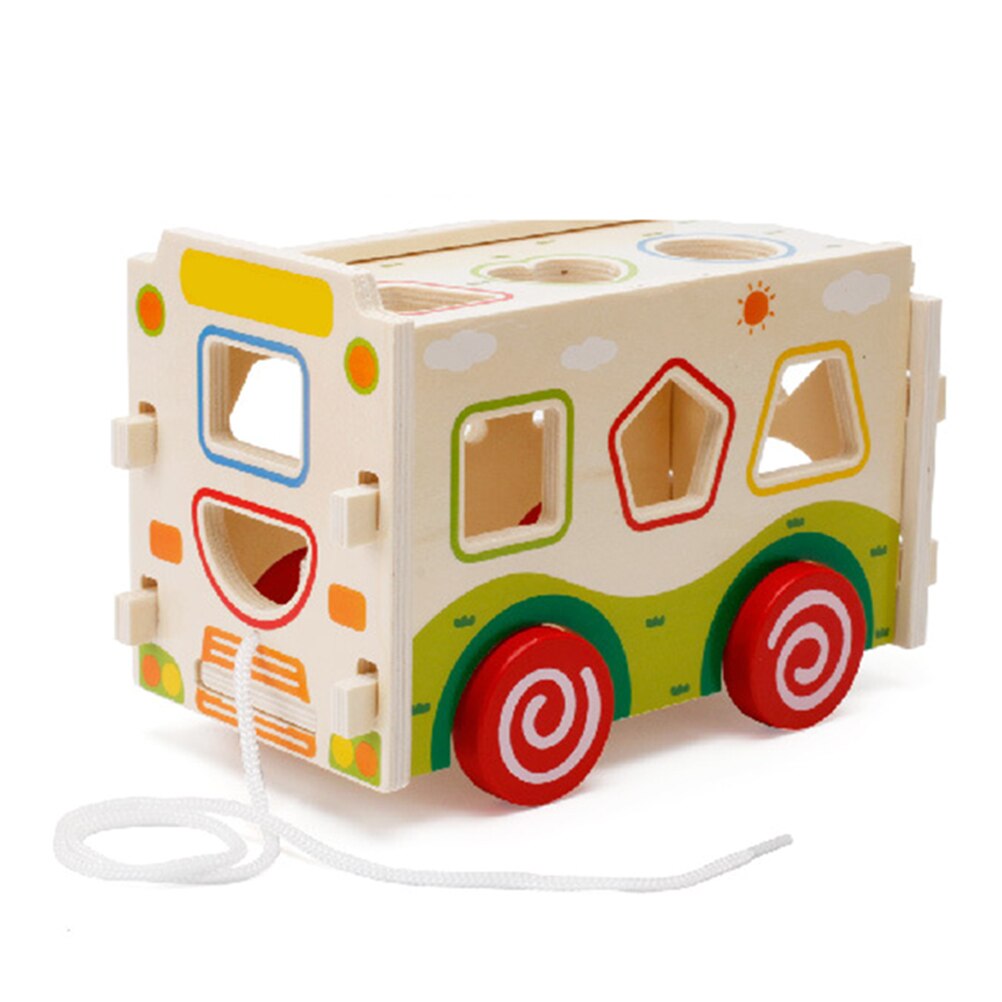 Holz bilden Sorter Spielzeug Holz bilden Sorter Mit Tangram 3D drücken Lkw Block Bus Pädagogisches Spielzeug Für freundlicher