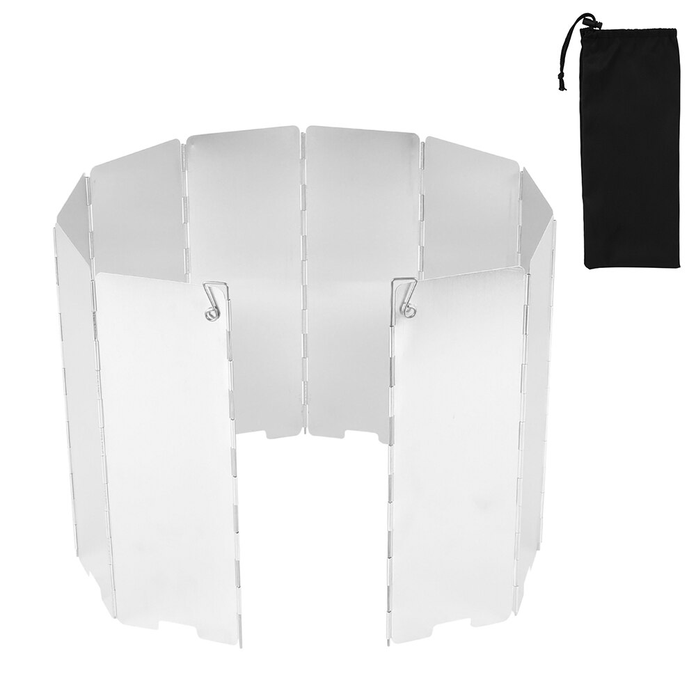Hornillo de Gas plegable para exterior, 10 placas, quemador de cocina de acampada, viento a prueba de pantalla, estufa de Picnic de aleación de aluminio, parabrisas