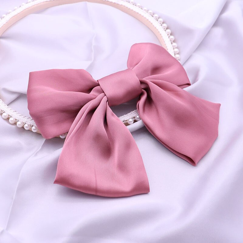 Jane wang Japanischen stil Boutique Rot Doppel Schicht Große Bowknot Haar Ring Haar Band Haarband Stirnband Floral Kopfschmuck Haar acc: Pink Silk Bow Headband