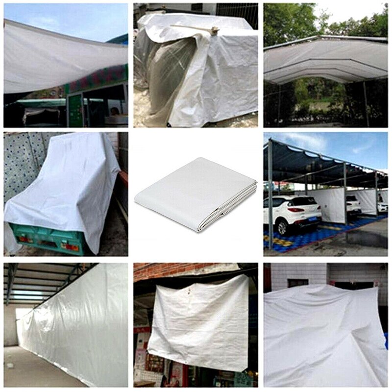 Heavy Duty Poly Tarp Waterproof Tarpaulin Canopies Tent Reinforced Boat Car Cover FP8