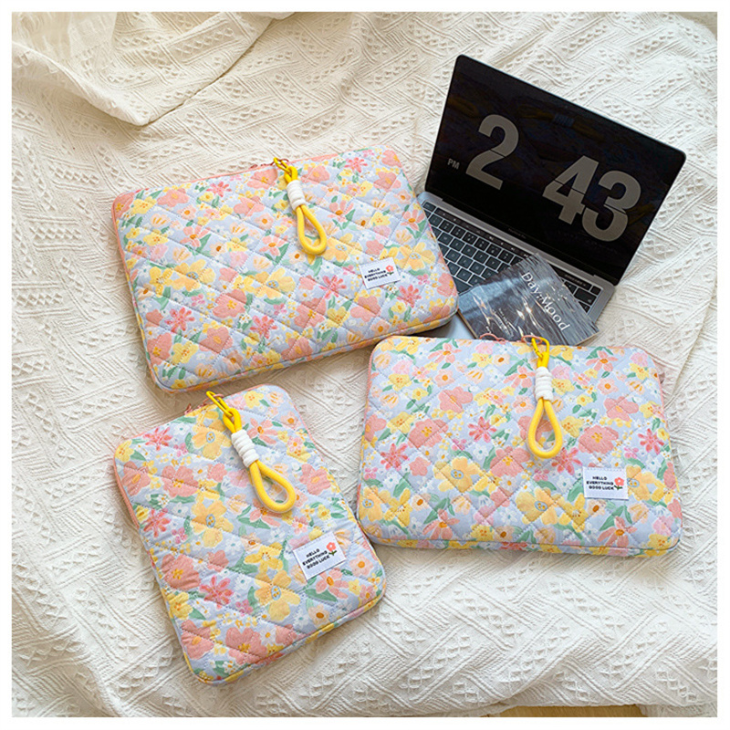 11 13 14 15 15.6 Inch Laptop Sleeve Cute Flower Laptop Carrying Case Bag Portable Table Cover Bags for Mi Mac Book HP ASUS: 11-inch / Yellow
