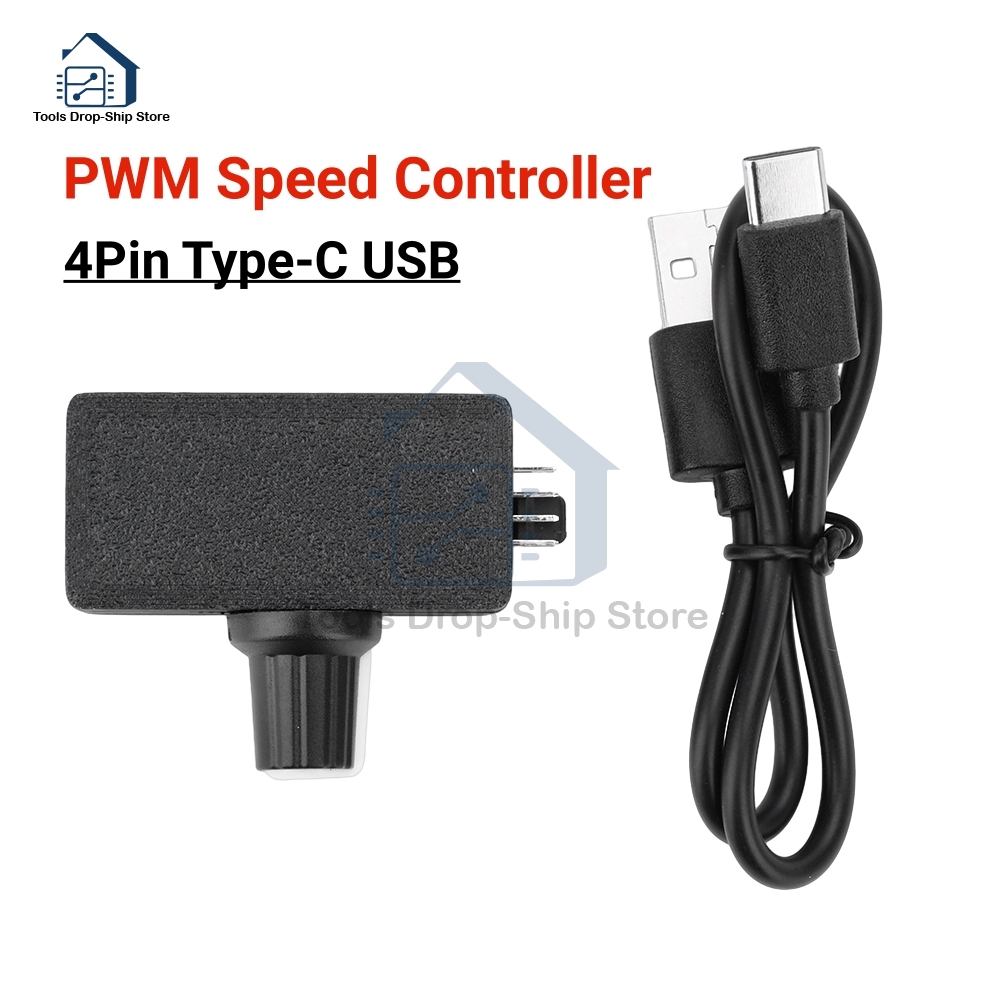DC12V PWM Snelheidsregelaar 4-Pin Fan Speed Controller Type-C USB Voeding DIY Waterkoeling Koeling Pulsbreedtemodulatie