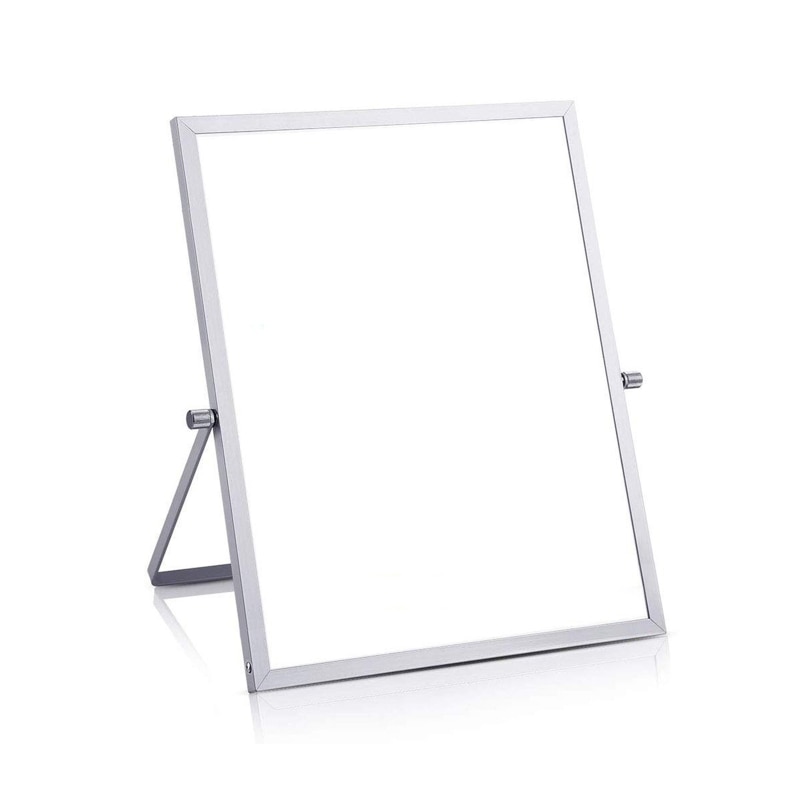 Small Magnetic White Board for Desk 10\"X10\" Double-Sided Desktop Tabletop Board