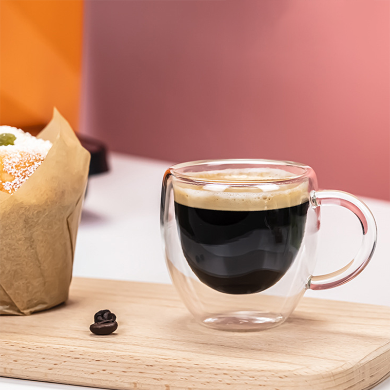 Dubbelwandige Glazen Cup Hart Vorm Glas Geïsoleerde Kopje Espresso Koffie Beker Mok Koffie Theekopje Latte Cup Transparante Glazen Beker